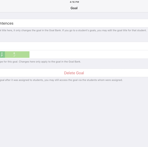 Percentally Pro 2: Edit a goal in the Goal Bank
